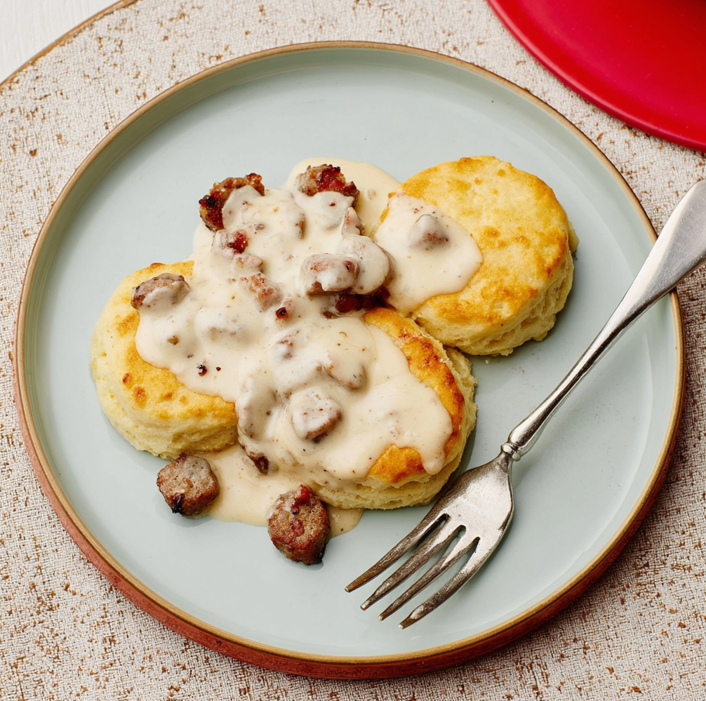 Buttermilk Biscuits With Sausage Gravy