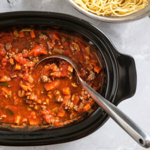Crock Pot Sausage Ragu With Peppers 1
