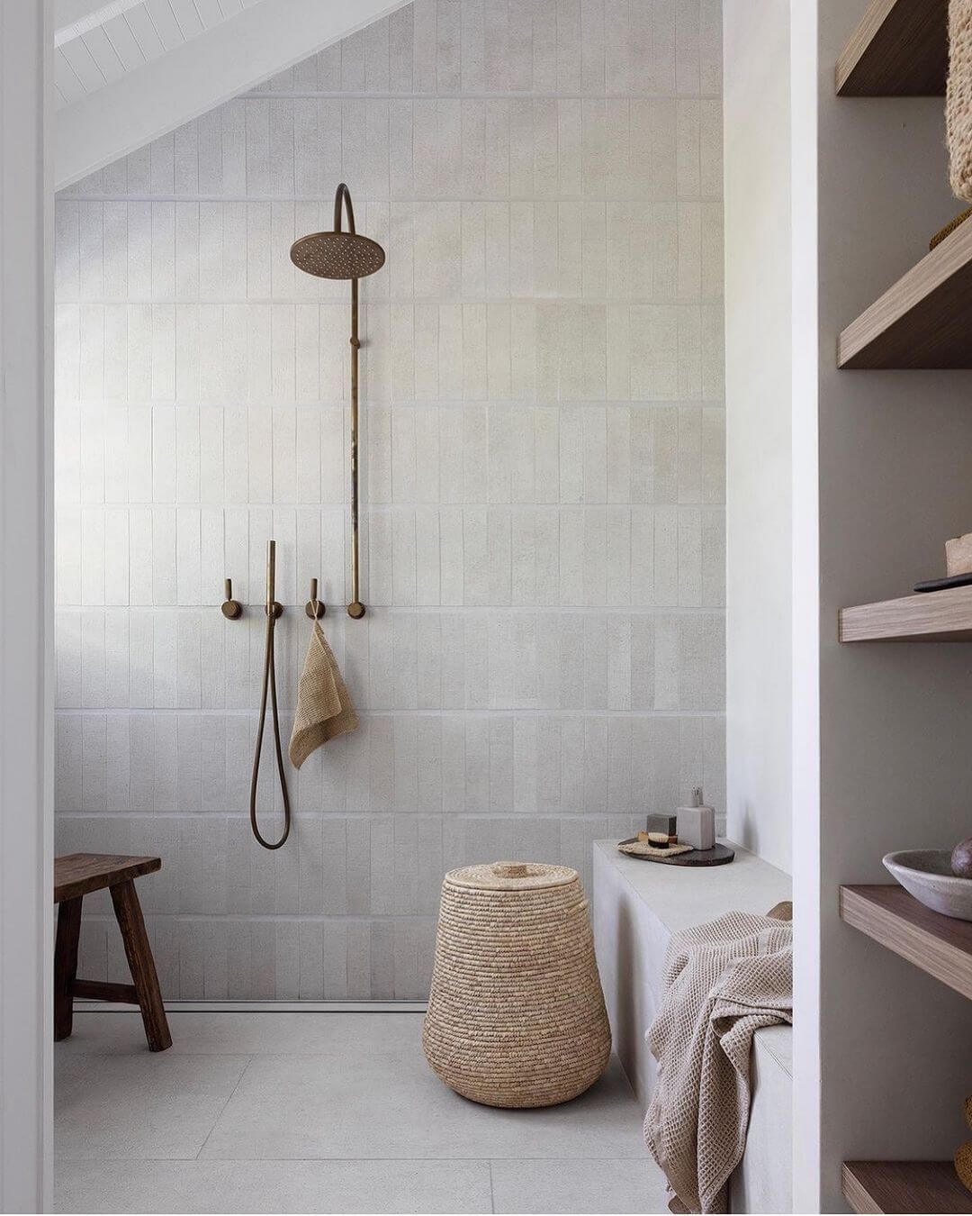 Vertical Tile Install Creates a Subtle, Layered Look