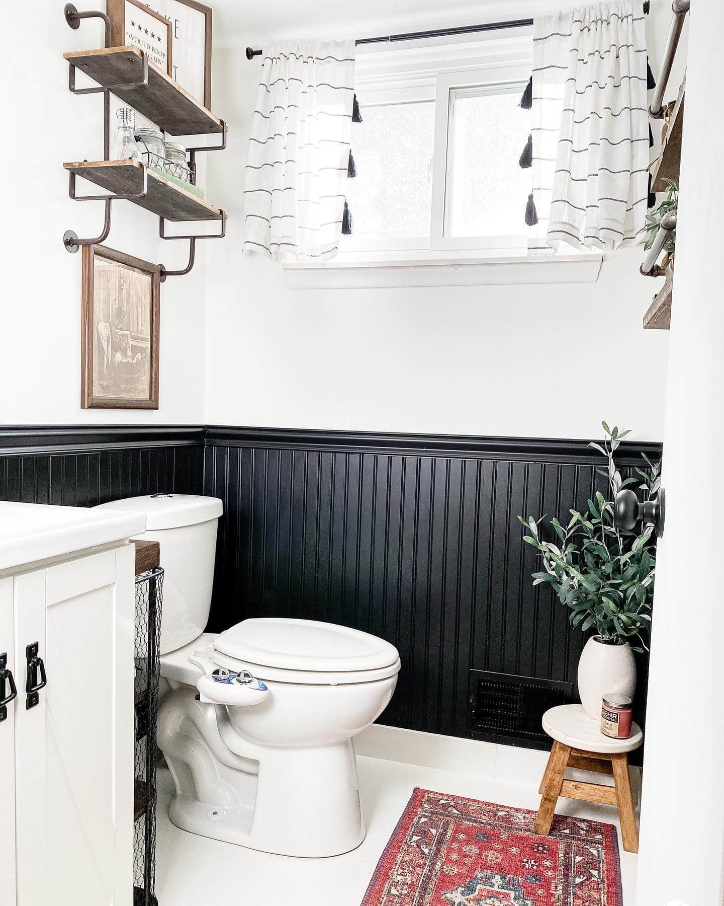 Ground Your Space with Black Beadboard Wainscoting