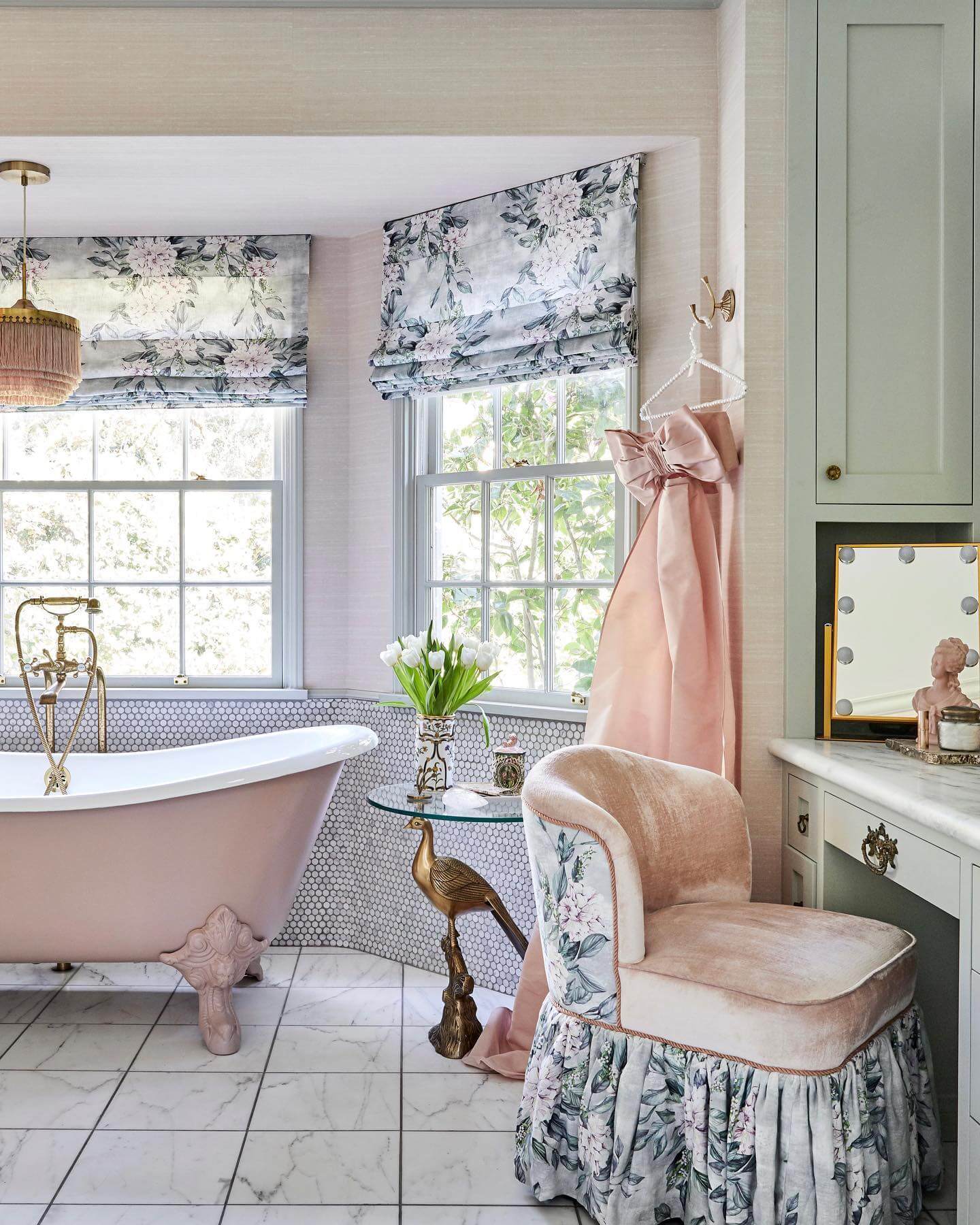 Floral Roman Shades Offer Soft Privacy and Style