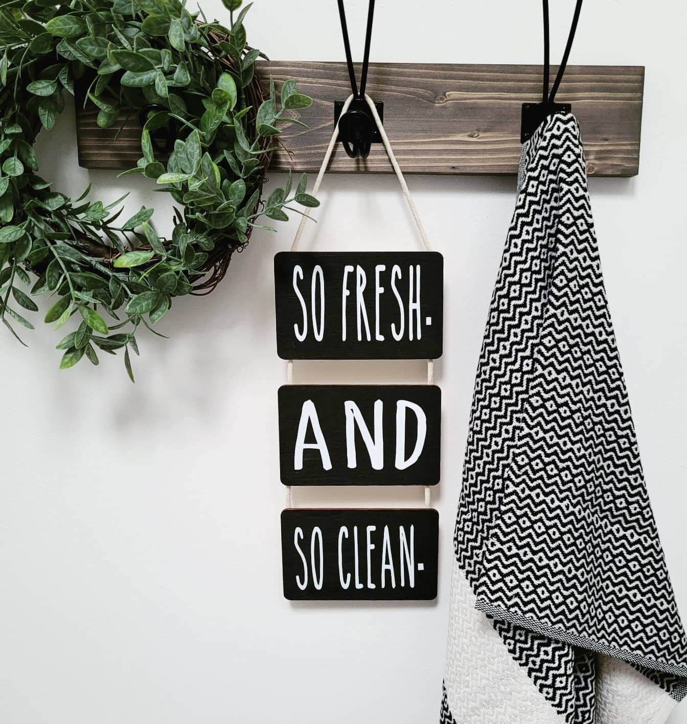 Stack Signs for a Playful Bathroom Message