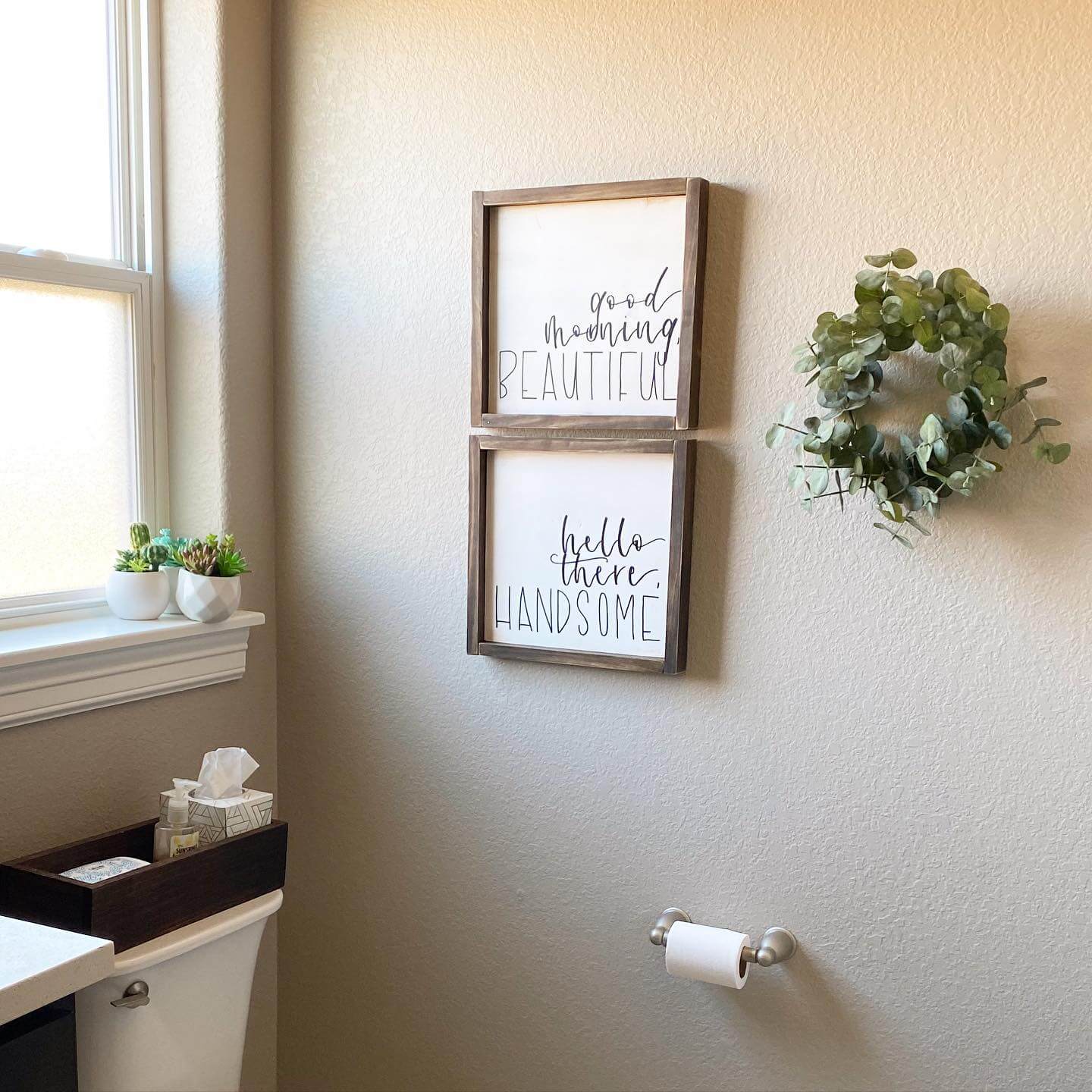 Stack Wood Signs for Playful Morning Greetings