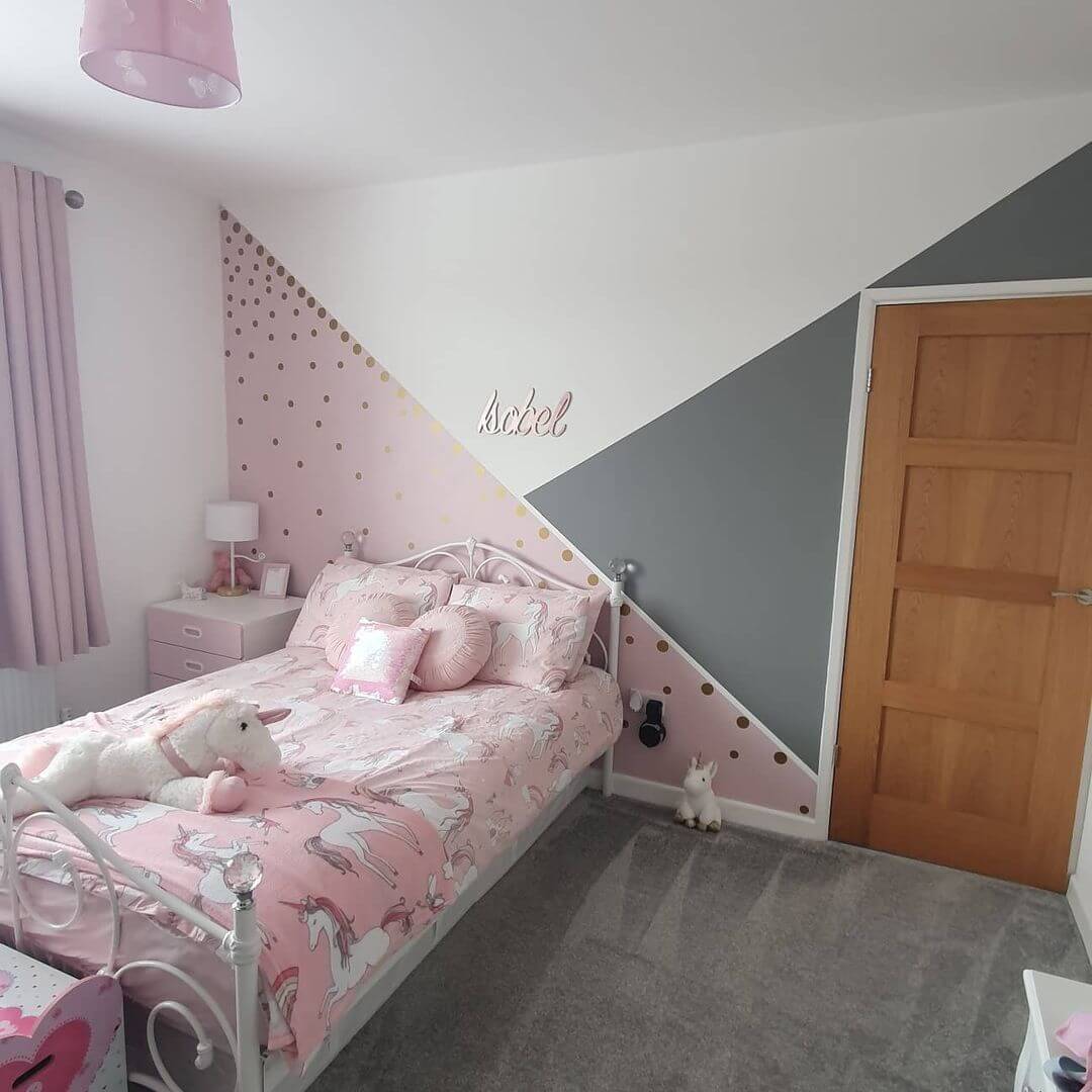 Geometric Wall Art in Pink and Grey