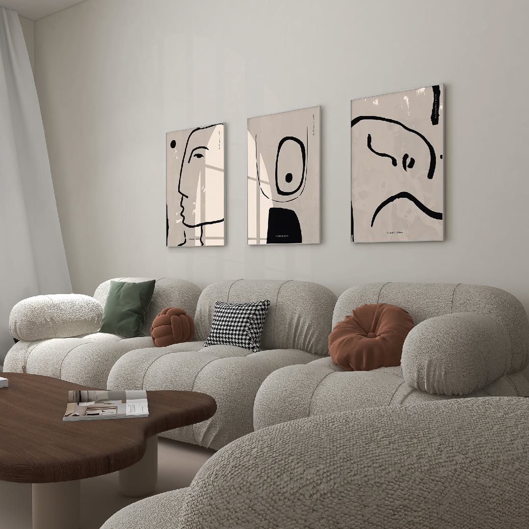 Group Abstract Face Line Art Prints