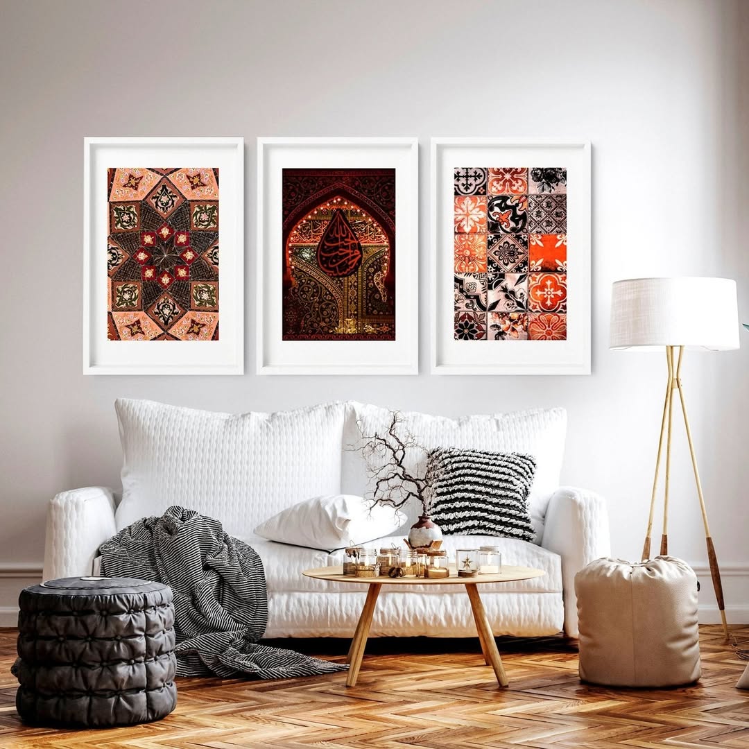 Group Ornate Tile Art for a Rich Gallery Wall