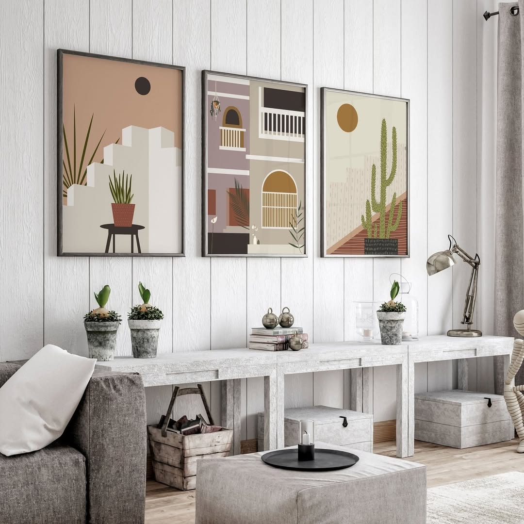 Group Architectural and Desert-Themed Art for a Unique Gallery