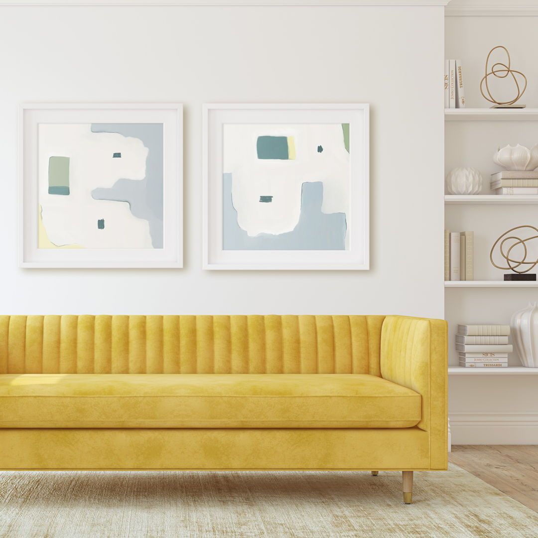 Pair Identical Abstract Art Pieces For A Serene Gallery Wall
