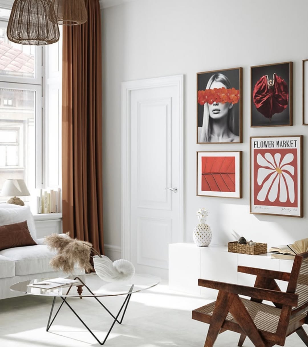 Group Bold Red Art For A Dramatic Gallery Wall