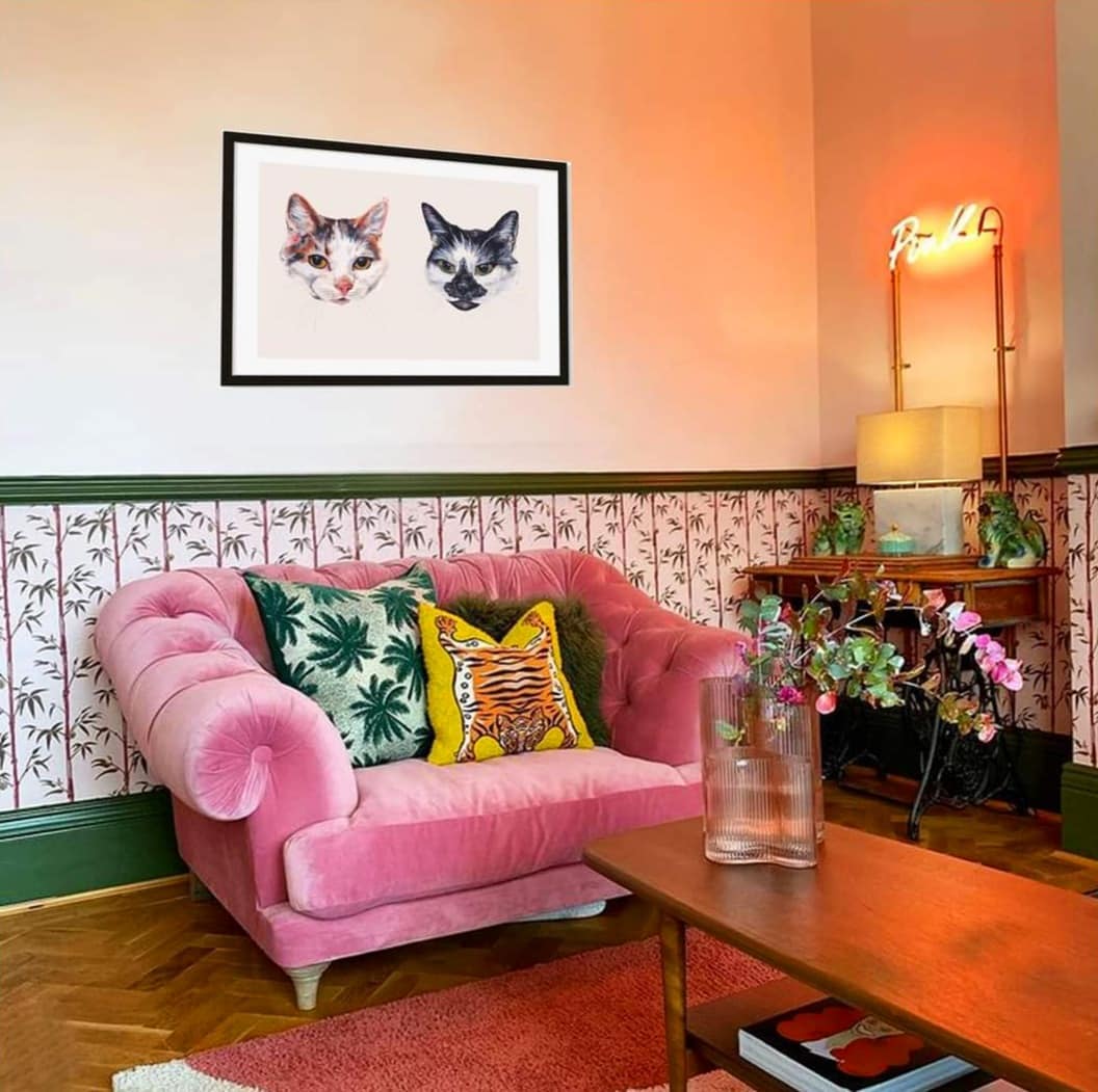 Pair Pet Portraits For A Playful Gallery Wall
