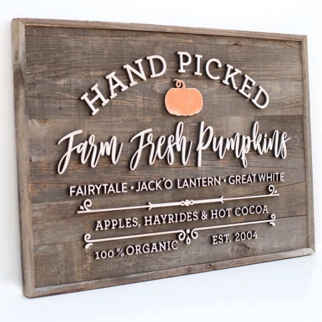 Farm Fresh Pumpkins Sign for Seasonal Kitchen Decor
