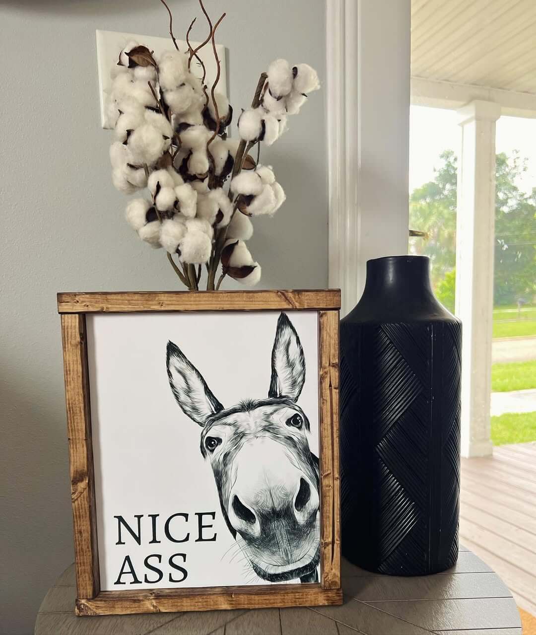 Humorous Donkey Sign for Farmhouse Flair