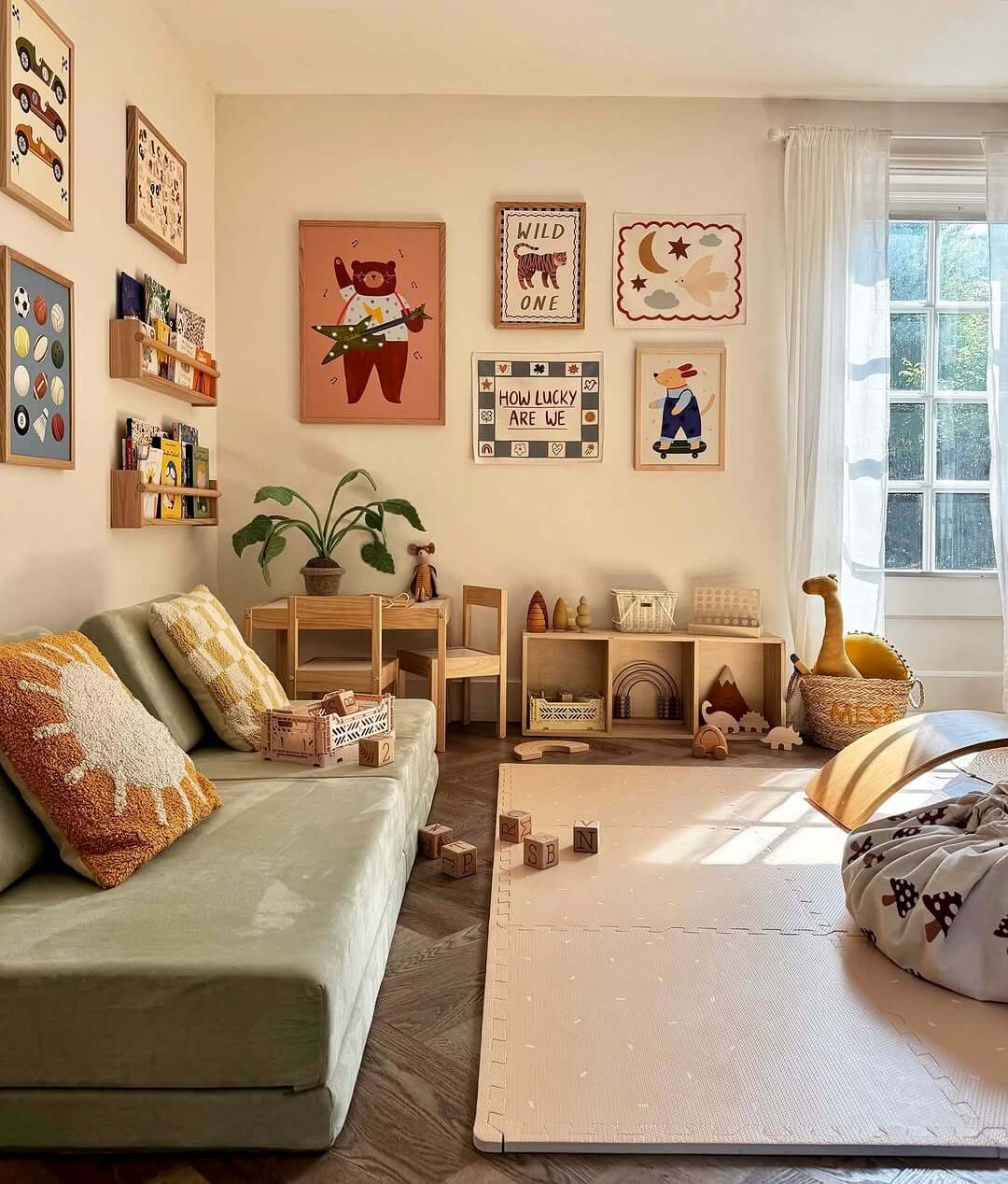 Framed Artwork Creates a Whimsical Gallery Wall