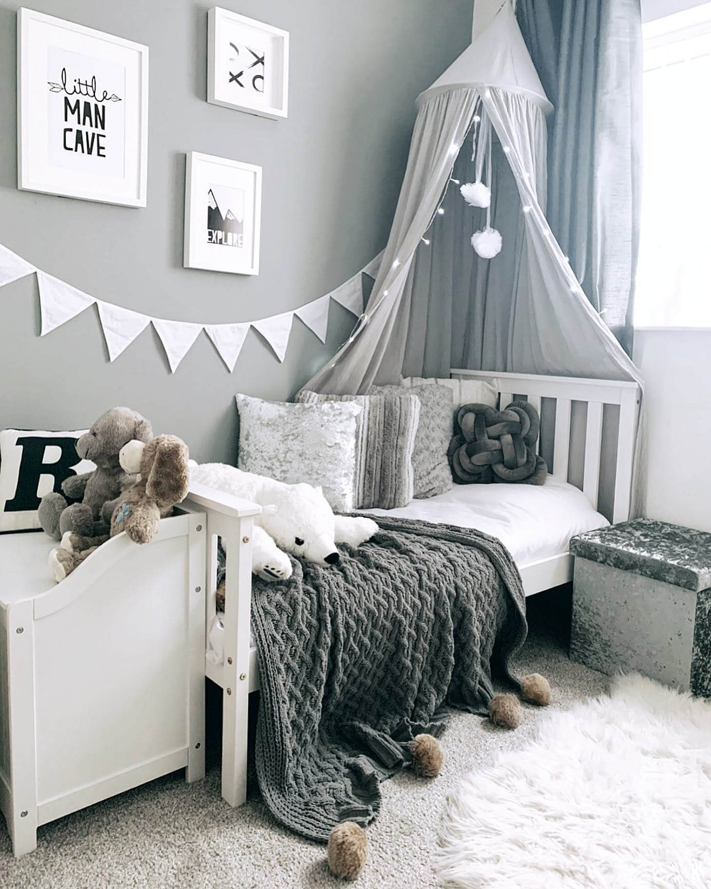 Canopy Bed with Fairy Lights for a Cozy Nook