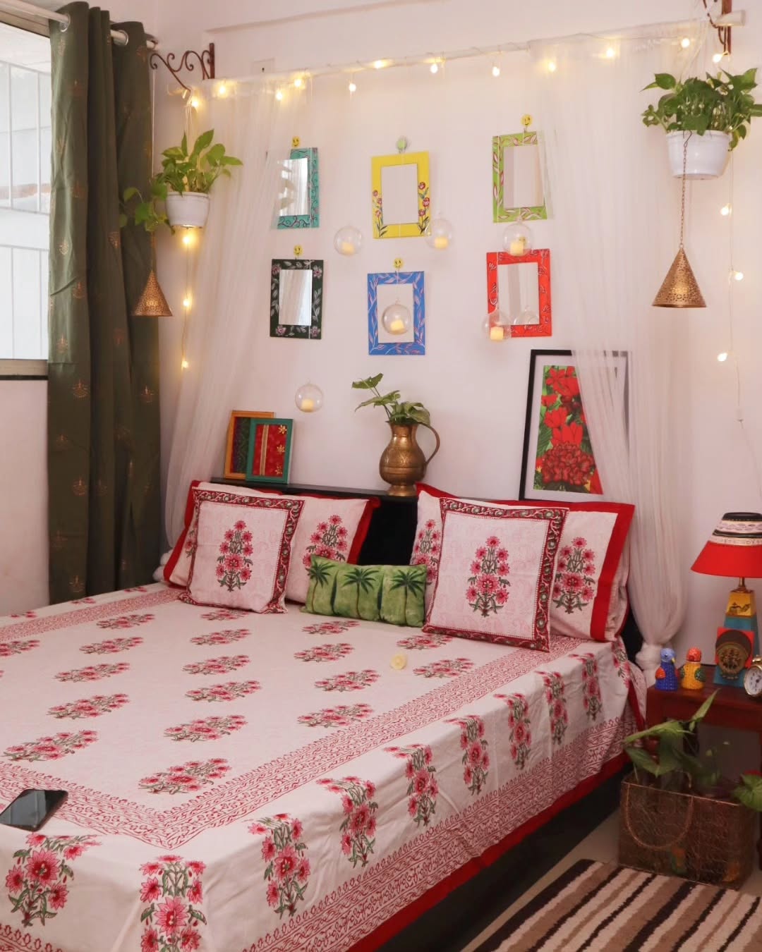 Colorful Frames Hold Mirrors and Candles for Whimsical Decor