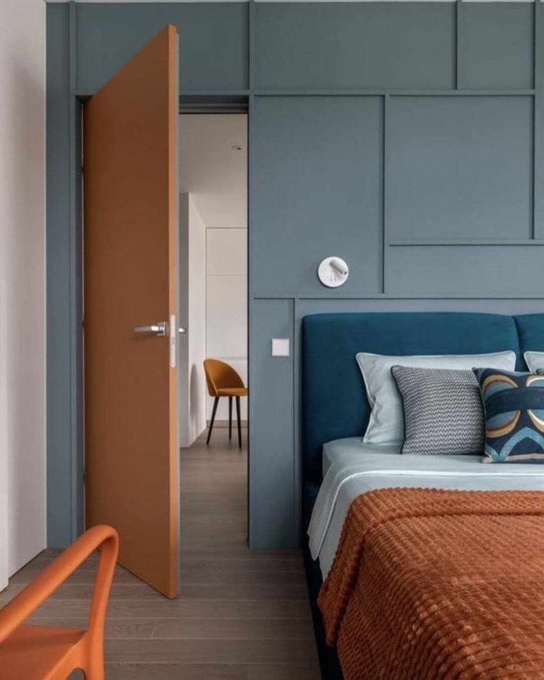 Geometric Wall Paneling Creates a Modern Backdrop