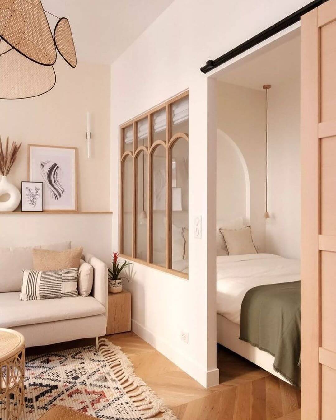 Arched Window Dividers Create a Cozy Nook