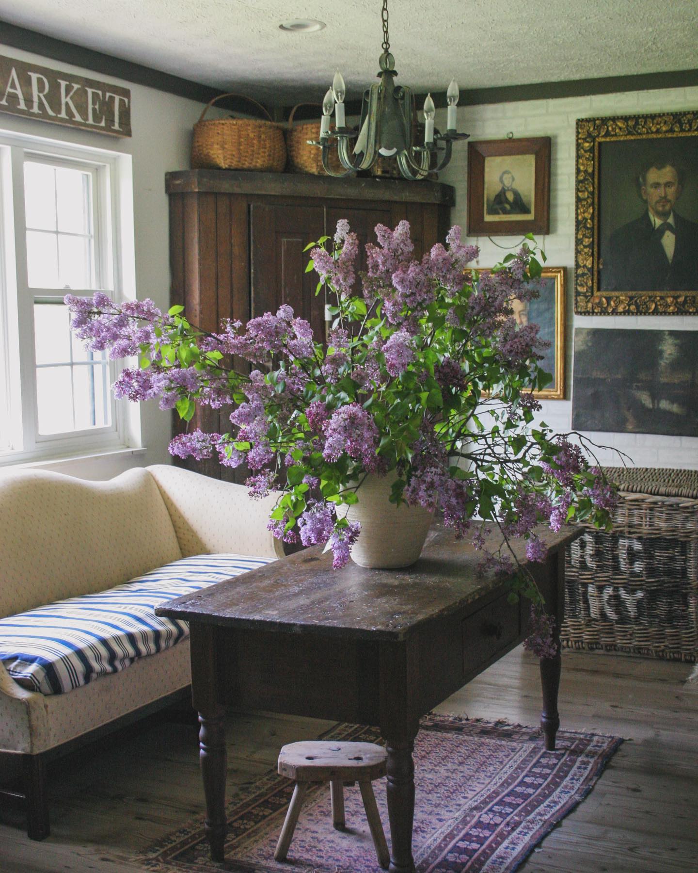Large Vase of Lilacs Adds Abundant Spring Color