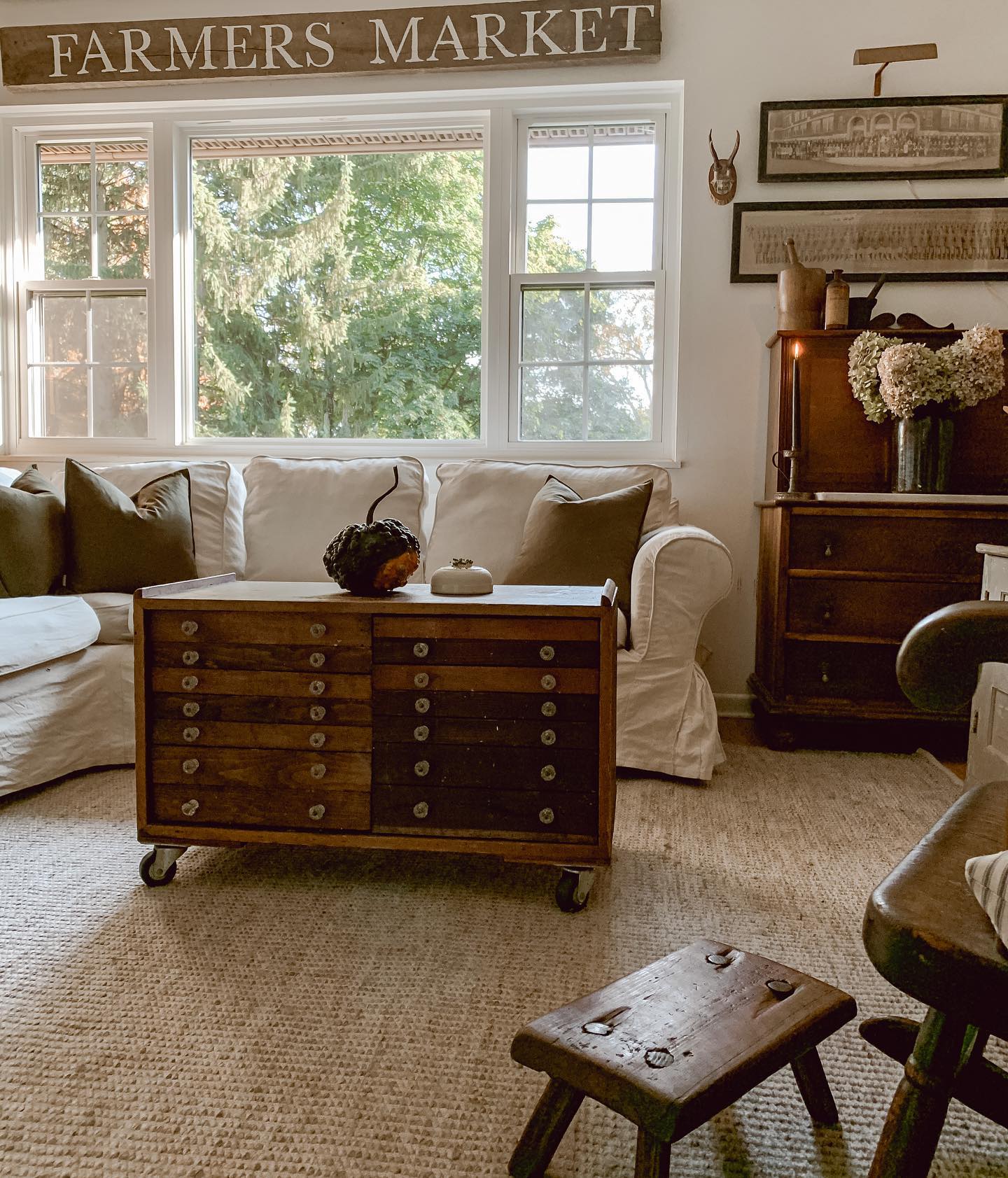 Repurpose an Apothecary Cabinet as a Unique Coffee Table