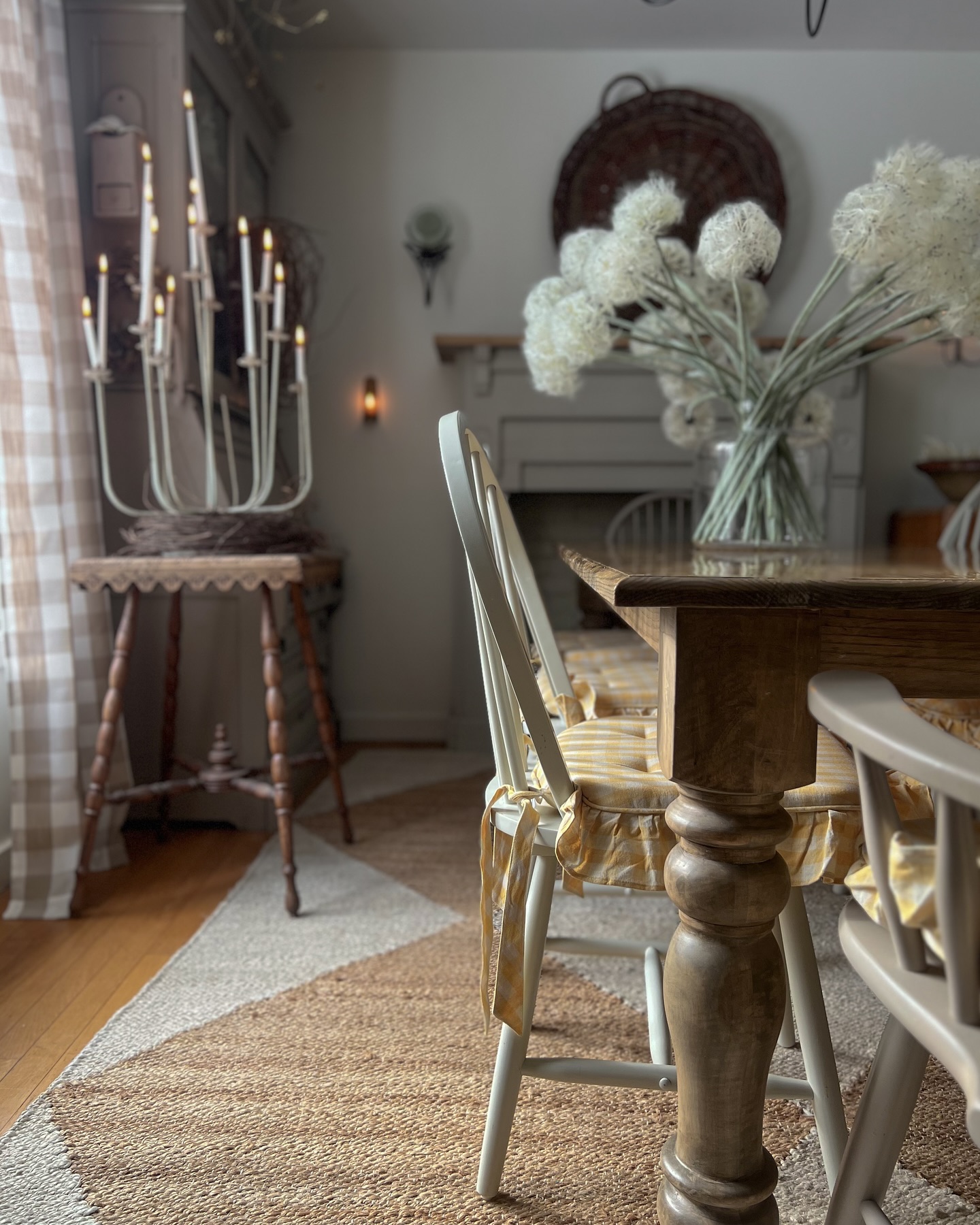 Tall Candelabra Adds Dramatic Ambiance to a Side Table