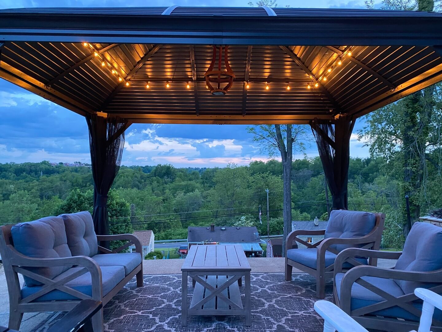 String Lights for Ambiance Above Seating