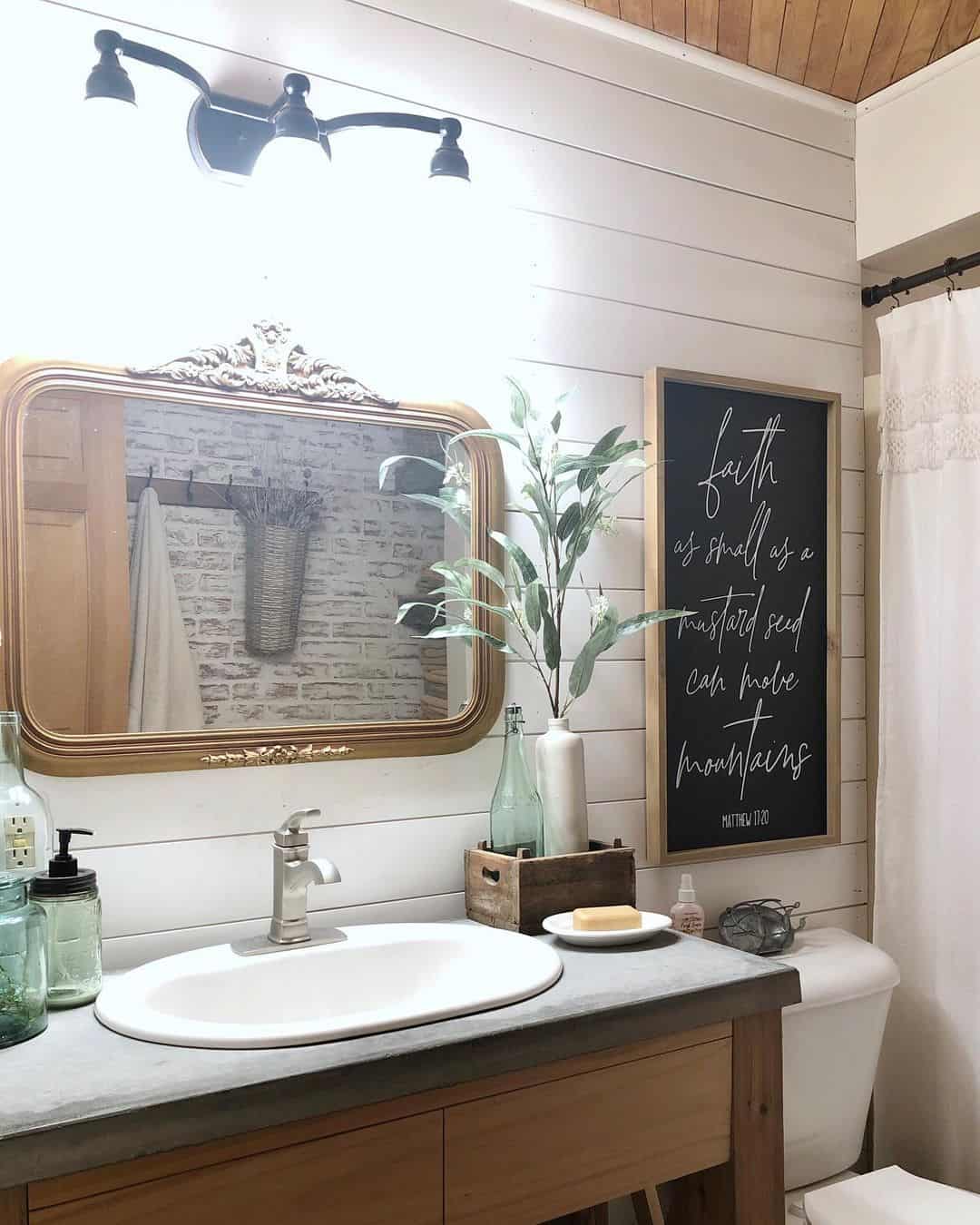 Wooden Crate Holds Greenery and Soap for Rustic Countertop Style