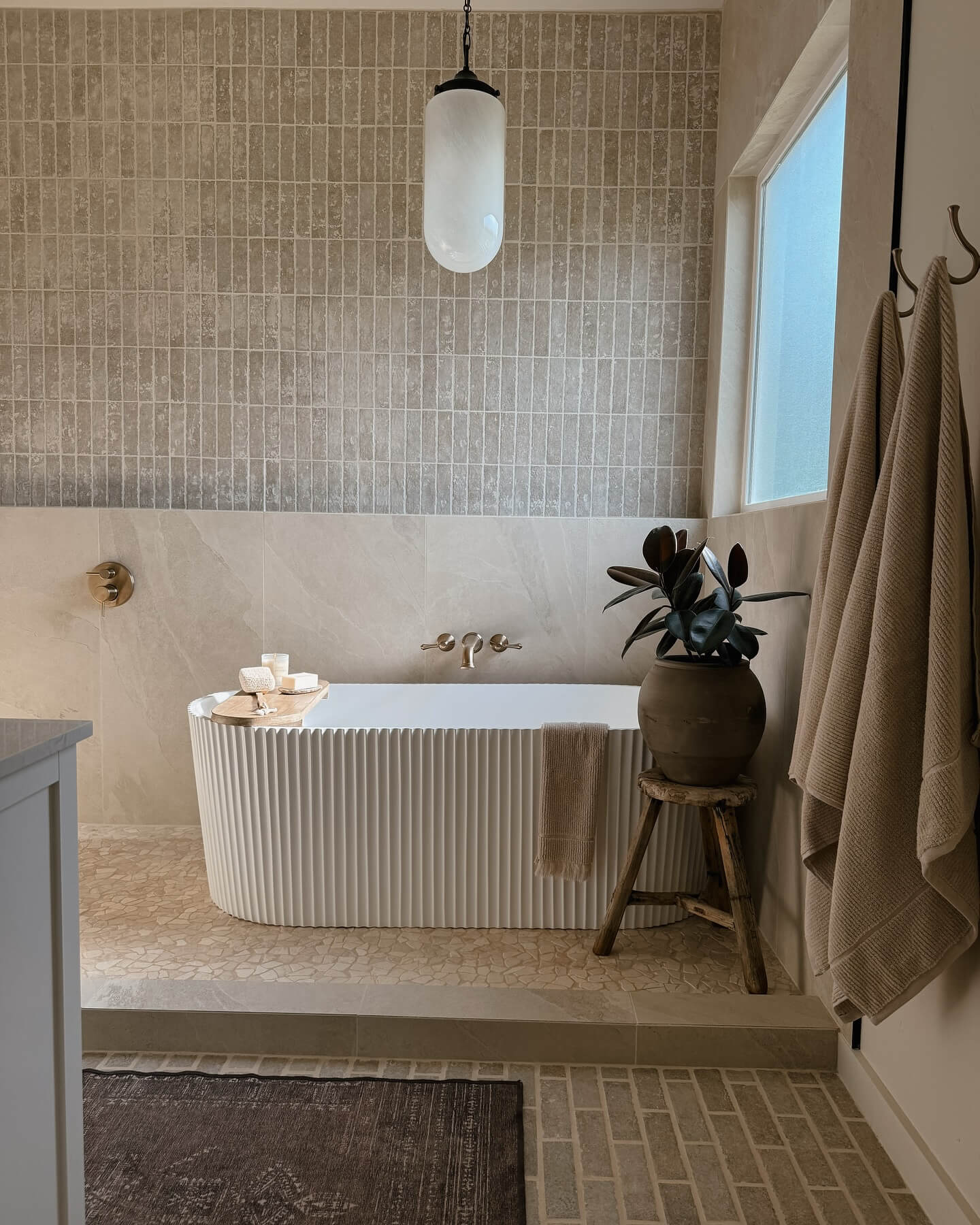 Textured Vertical Tile Adds Subtle Color to Walls