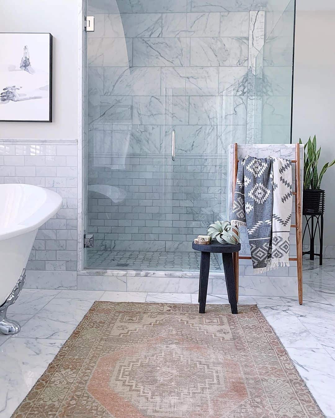 Dark Stool for Compact Seating and Bath Accessories
