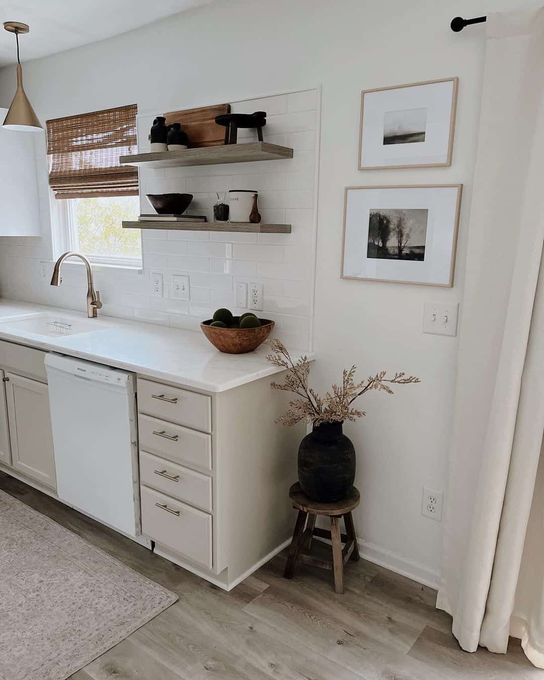 Floating Shelves for Displaying Kitchen Essentials and Decor