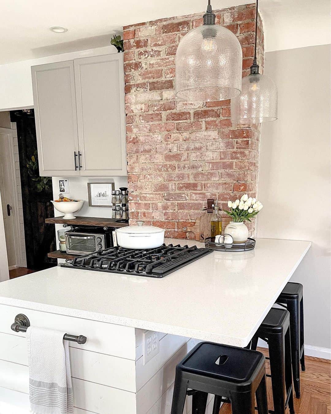Anchor Your Island with a Rustic Brick Column