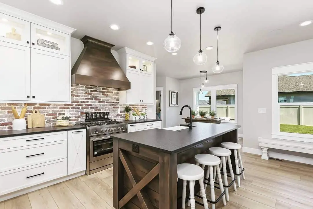 Ground a Dark Countertop with an X-Braced Island