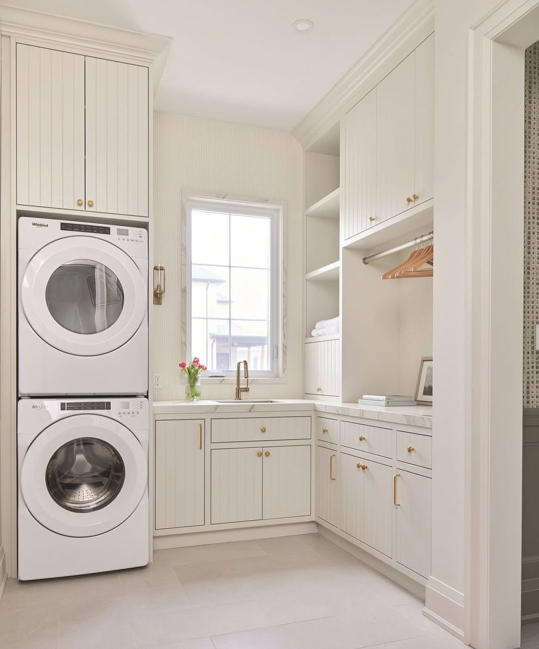 Stacked Washer and Dryer Unit Maximizes Vertical Storage