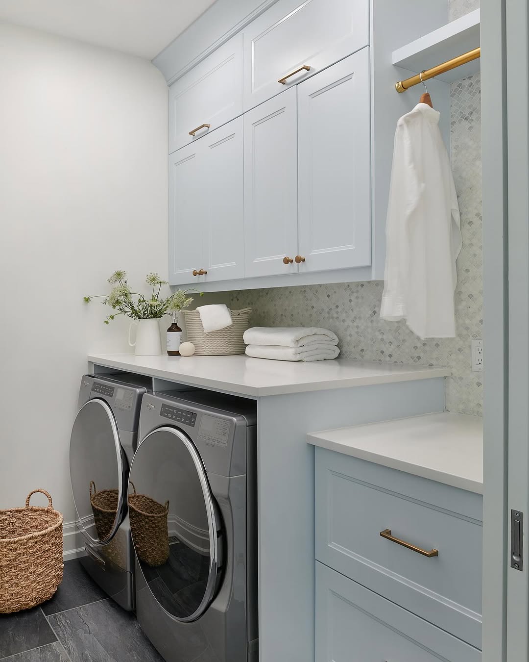 Gold Rod for Hanging Delicate Garments Above Counter