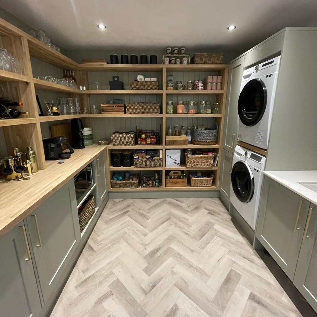 Herringbone Floor Lays a Light Wood Foundation