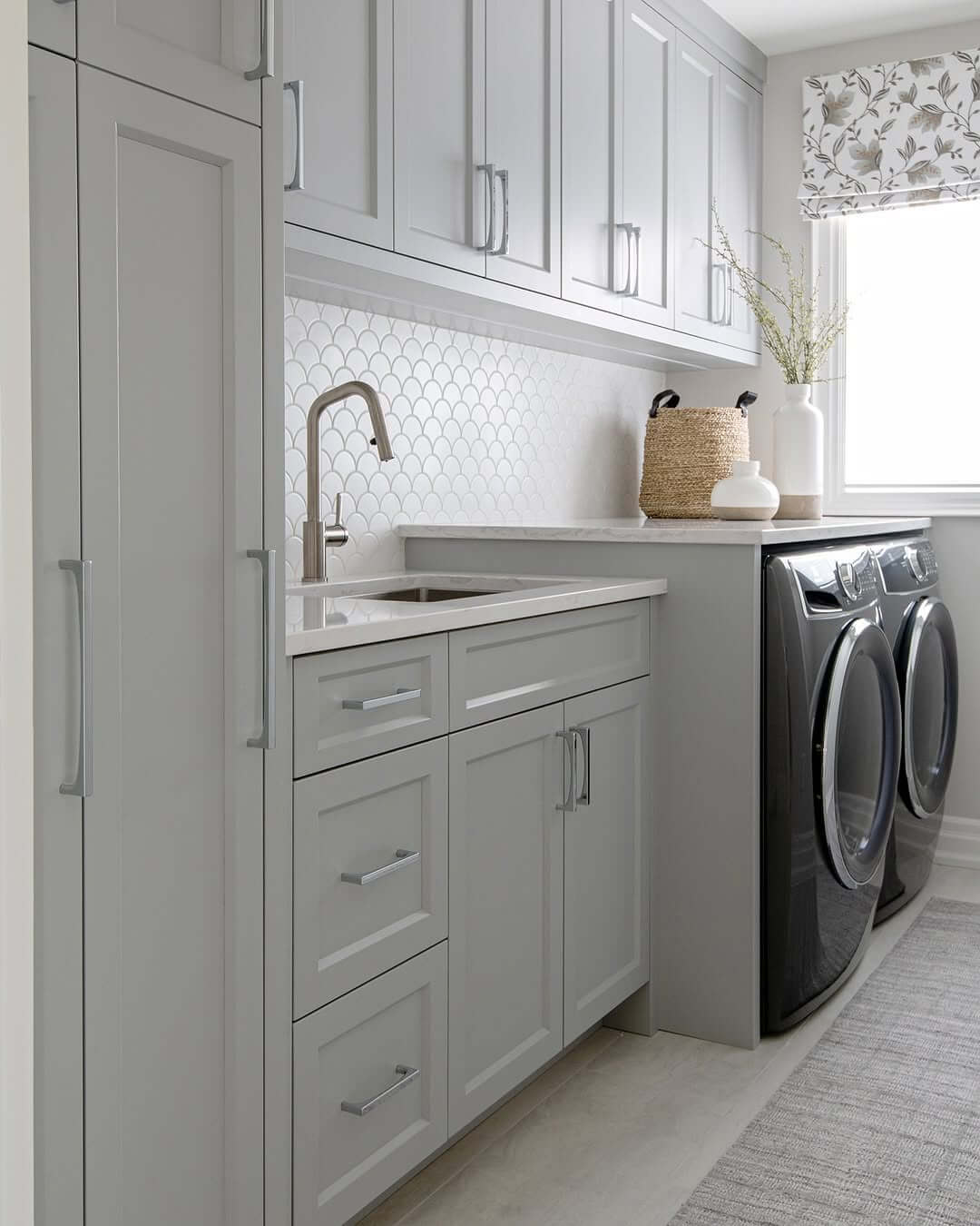Fish Scale Tile Backsplash Adds a Subtle Pattern