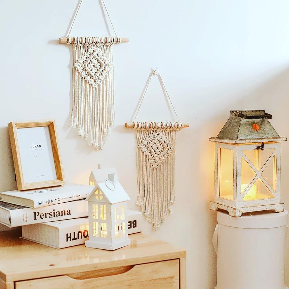 Macrame Hangings With Diamond Knot Detail