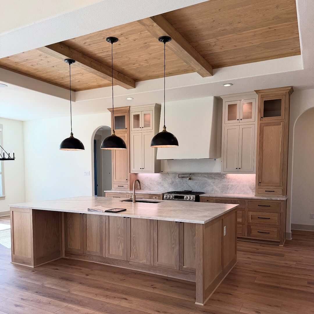 Wood Planked Ceiling Adds Architectural Depth Overhead