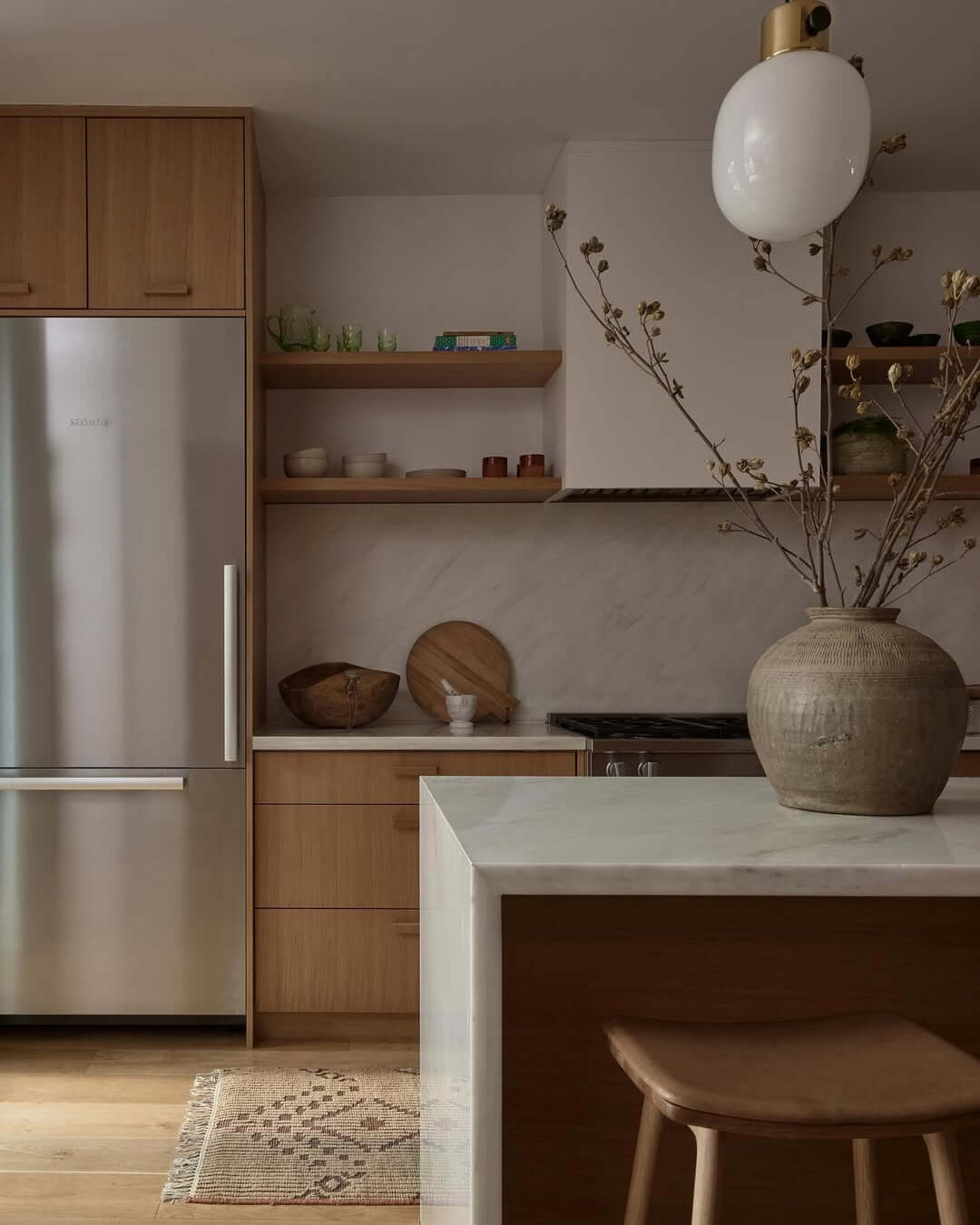 Textured Ceramic Vase Adds Organic Sculpture to Island