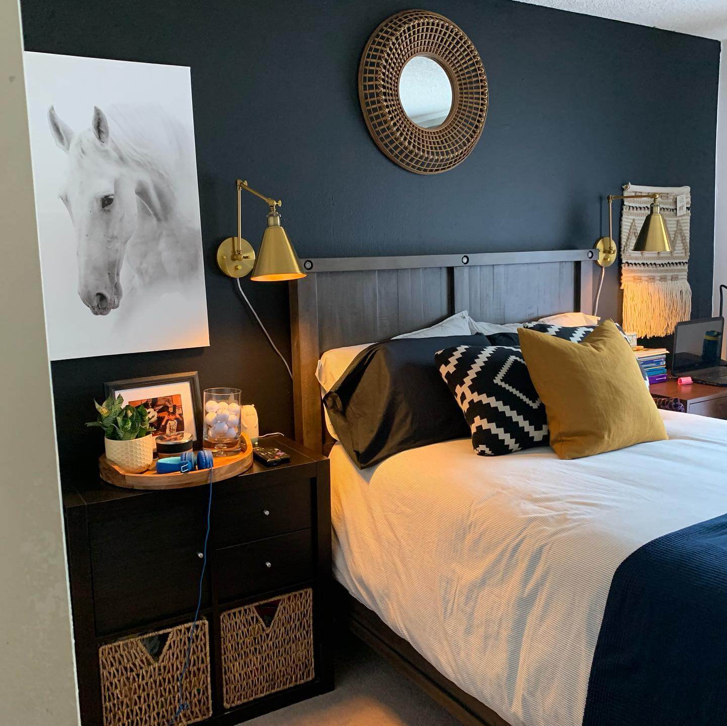 Dramatic Horse Portrait on a Black Accent Wall