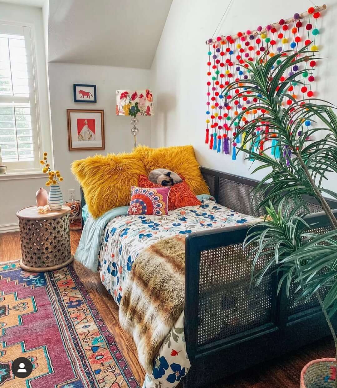 Colorful Pom-Pom Wall Hanging Adds Festive Cheer