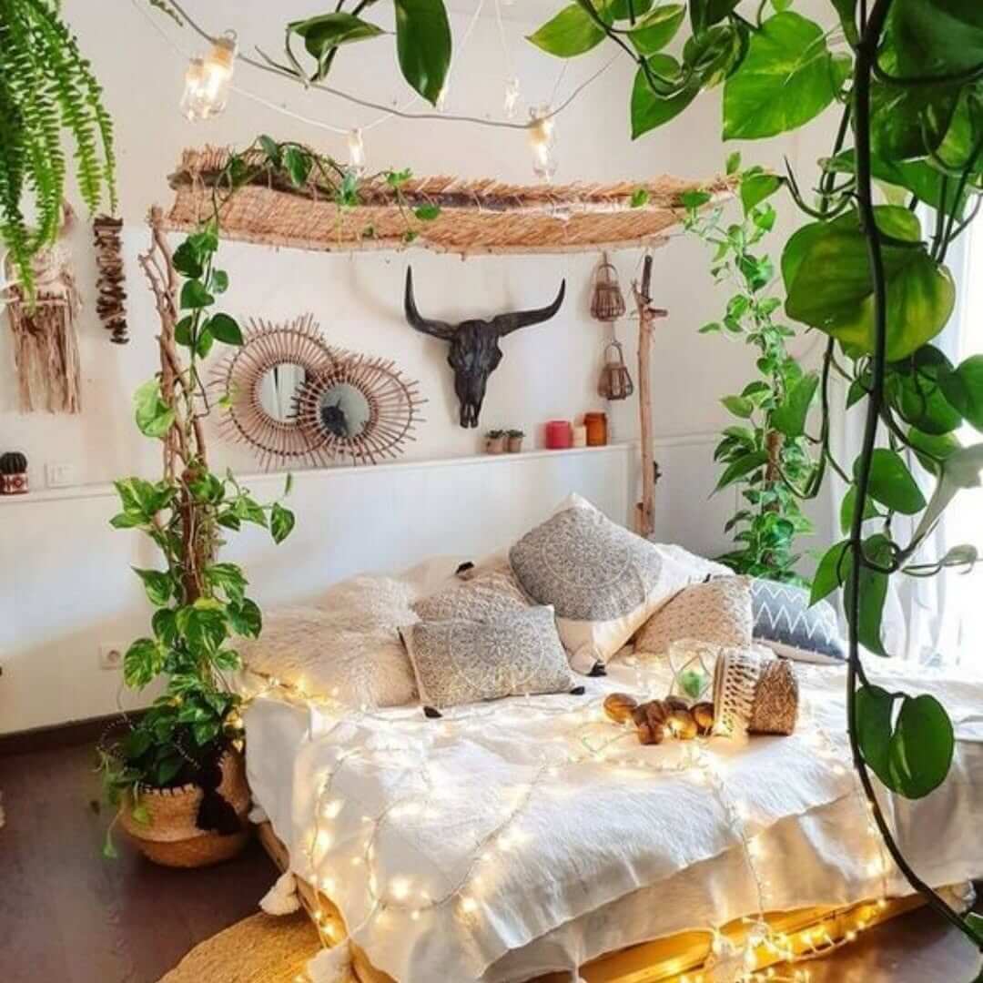Natural Canopy Frame Draped with Trailing Greenery