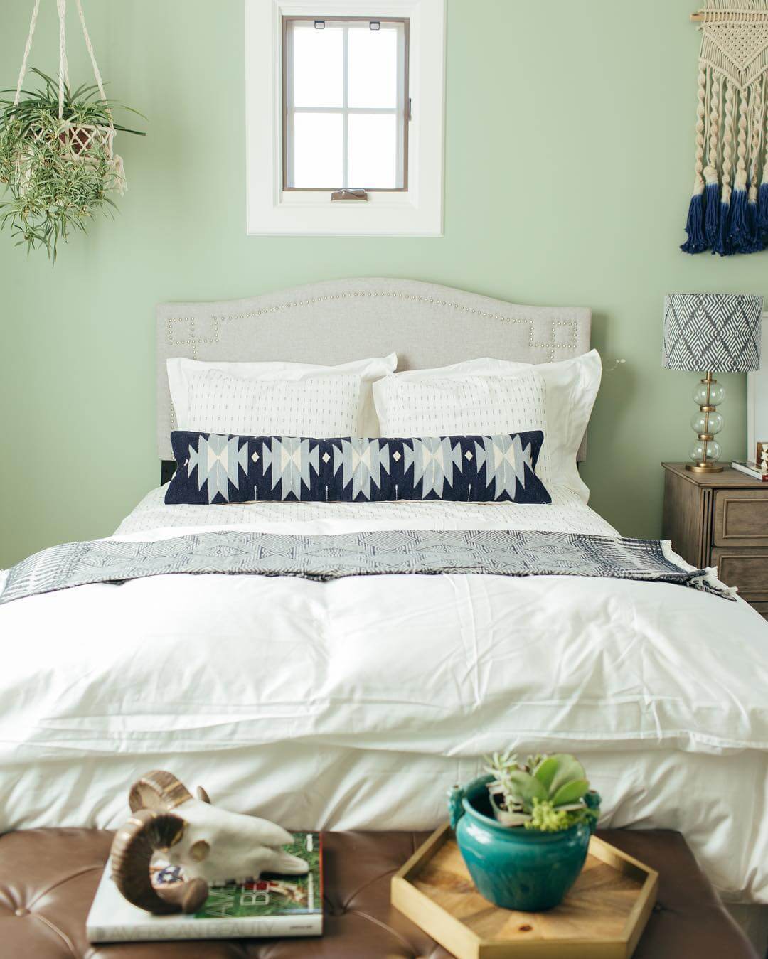 Geometric Lumbar Pillow for Patterned Contrast
