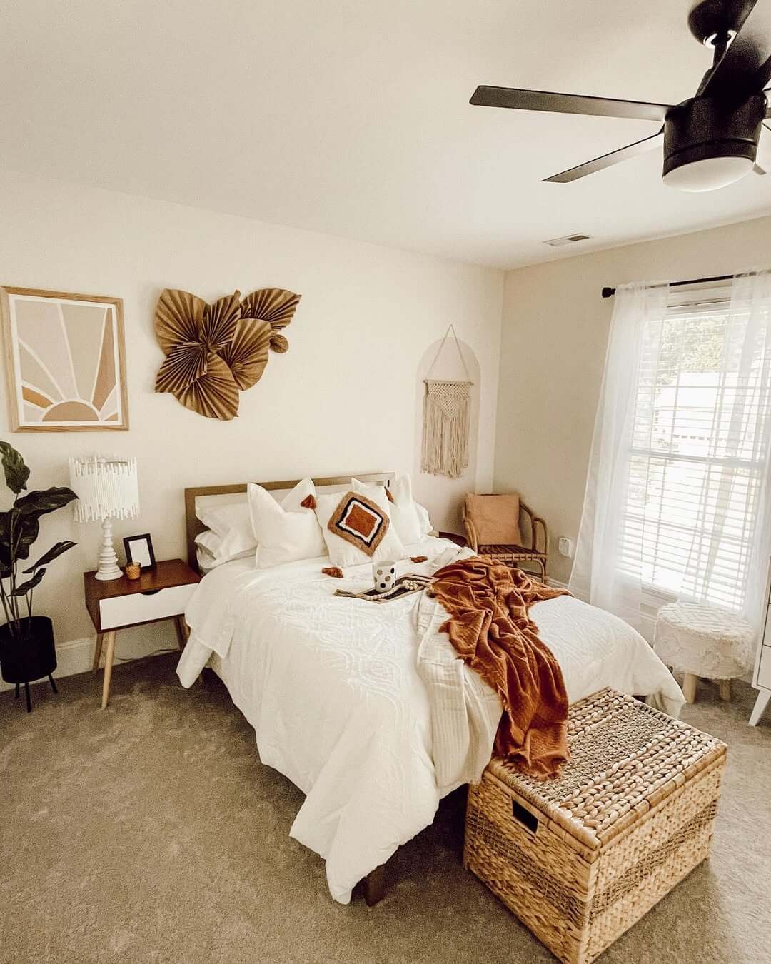 Layer Dried Palm Leaves for Organic Texture Above the Bed