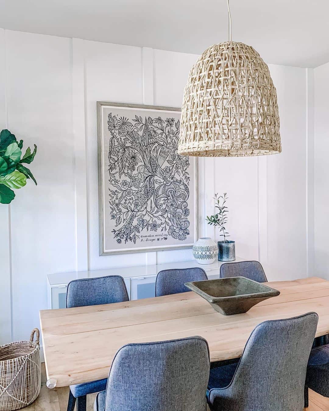 Woven Bell Pendant Light Adds Natural Texture Overhead
