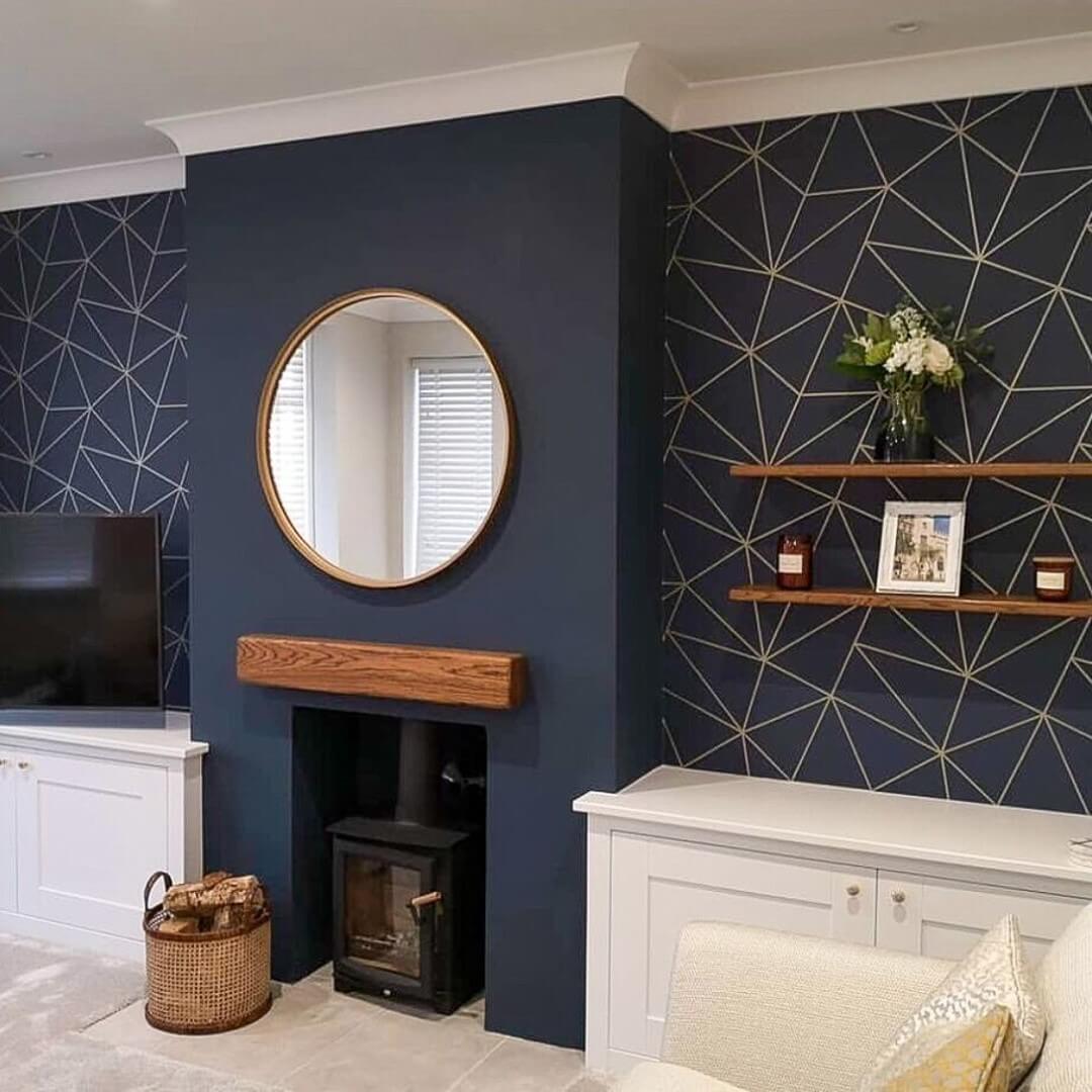 Reflect Light with a Round Mirror Above a Wood Mantel