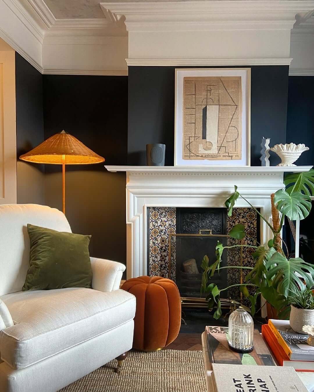 Woven Floor Lamp Creates a Cozy Corner