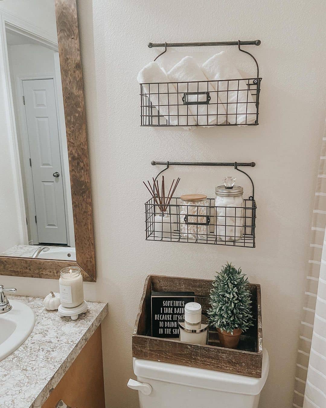 Wire Wall Baskets for Accessible Towel and Supply Storage