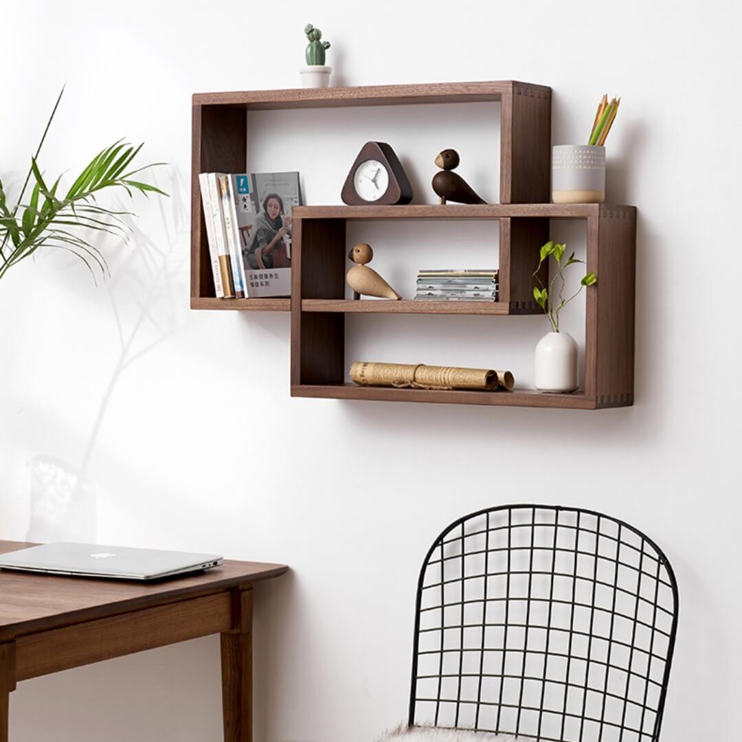 Interlocking Wooden Boxes Create Dynamic Wall Storage
