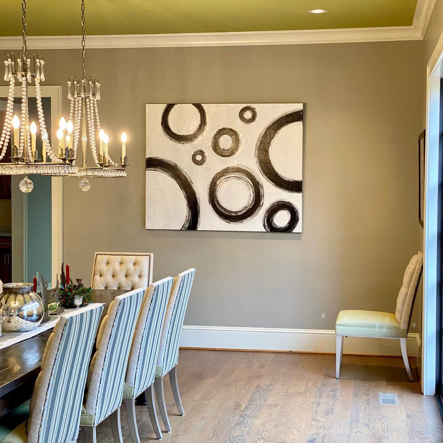 Abstract Circle Artwork Creates a Bold Focal Point