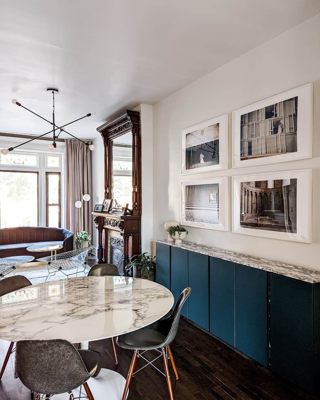 Four Framed Architectural Photos Create a Dramatic Grid